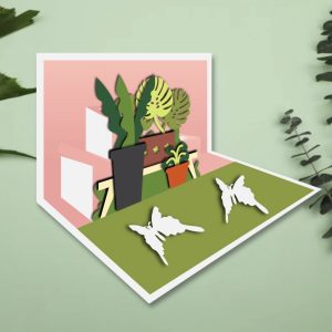 802. Plants on Display Pop-Up Card