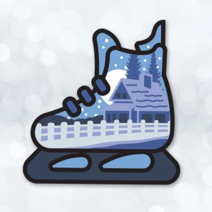 839. Ice Skate Layered Paper Craft