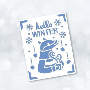 841. Winter Fox Insert Card