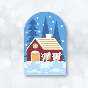 843. Winter Cottage Box Card