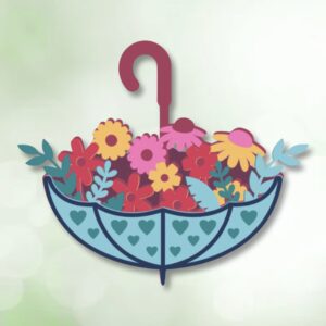 894. Umbrella Flowers Layered Paper Craft
