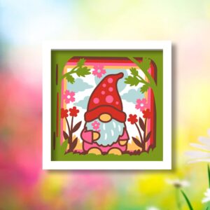898. Spring Gnome Shadow Box