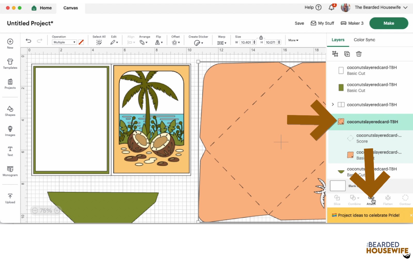 highlight the group and attach