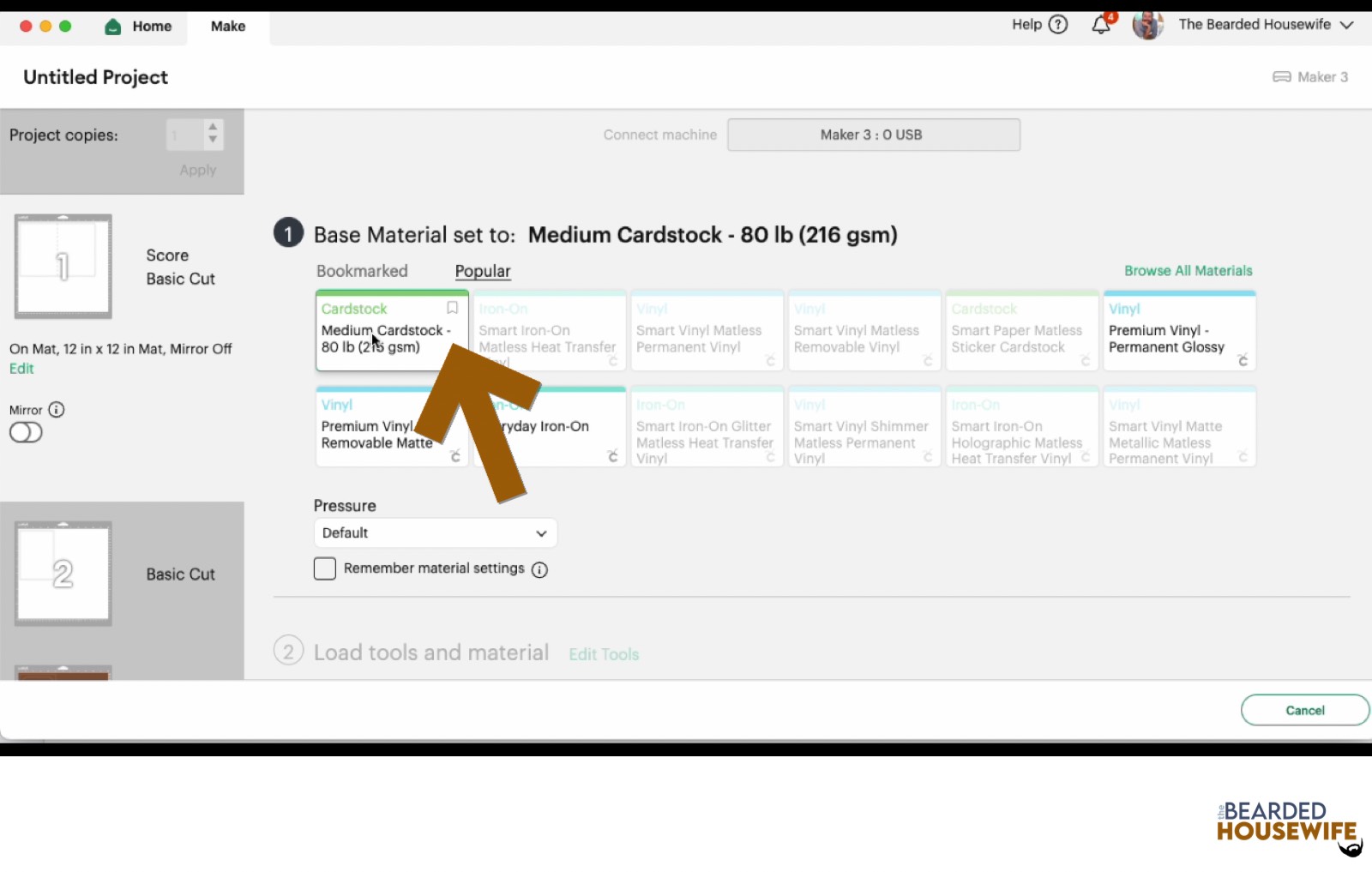 make your material selection