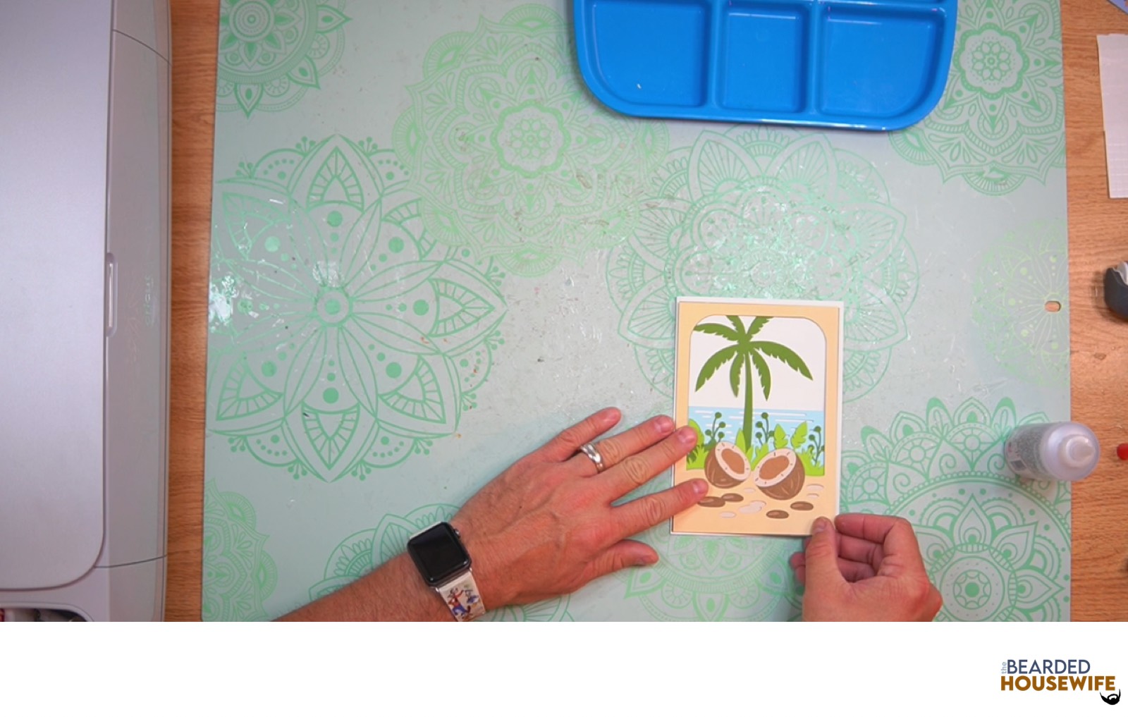 add the front cover panel to the front of the card