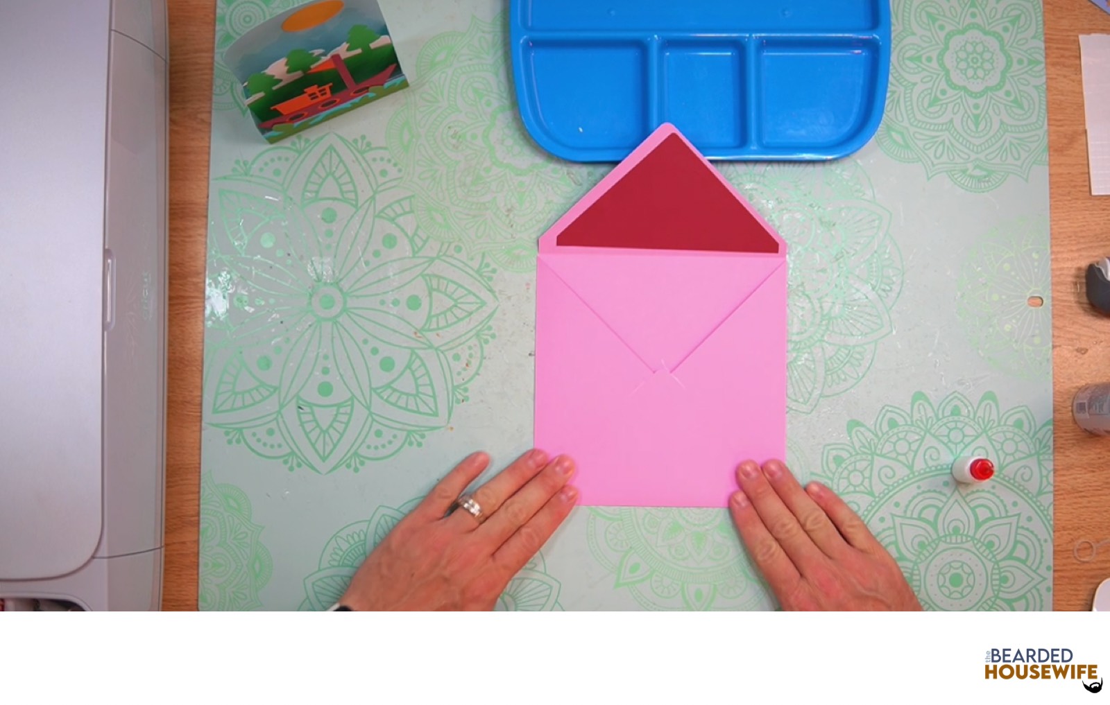 bring the bottom flap up to form the envelope