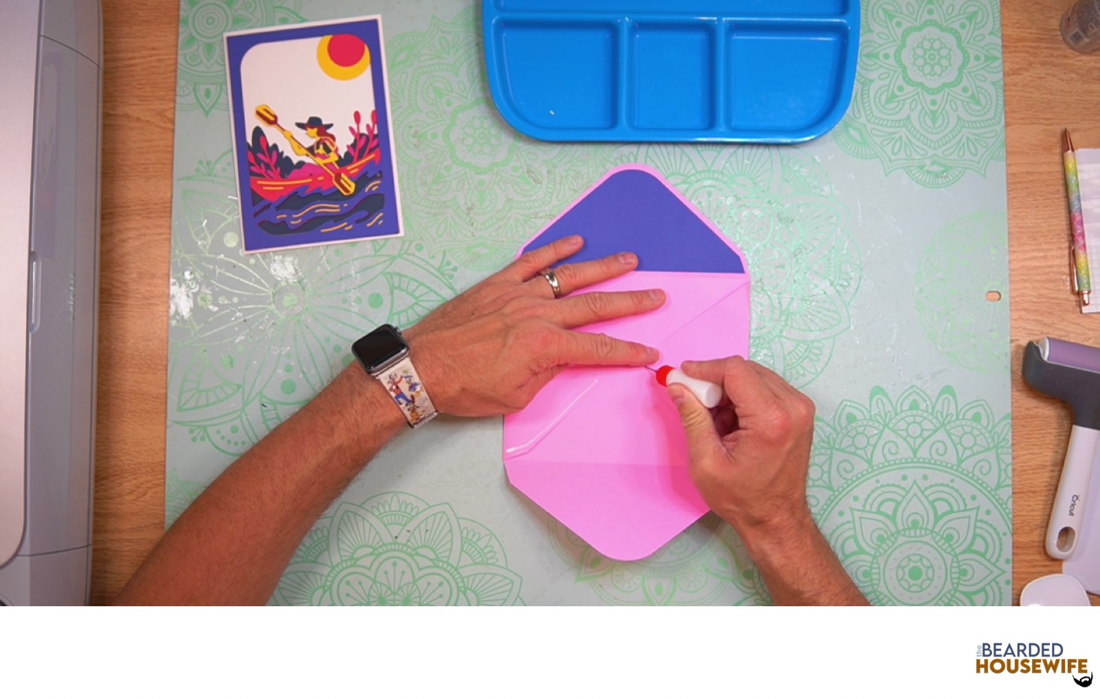 add glue to the bottom of the side flaps