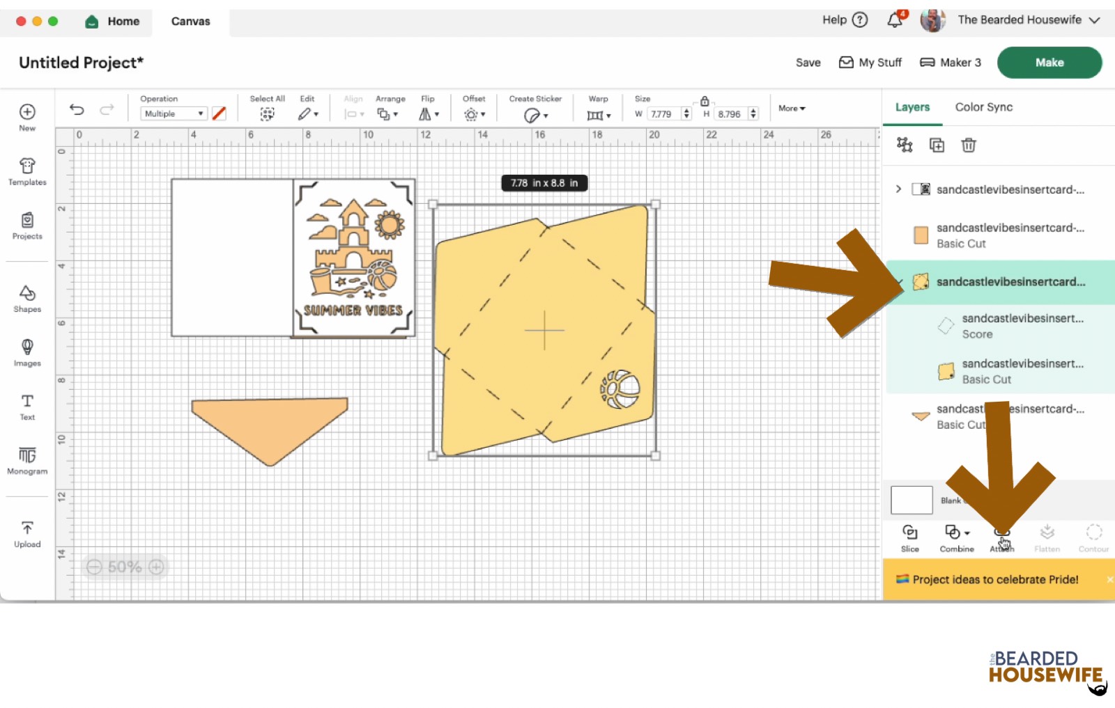 highlight the group and attach