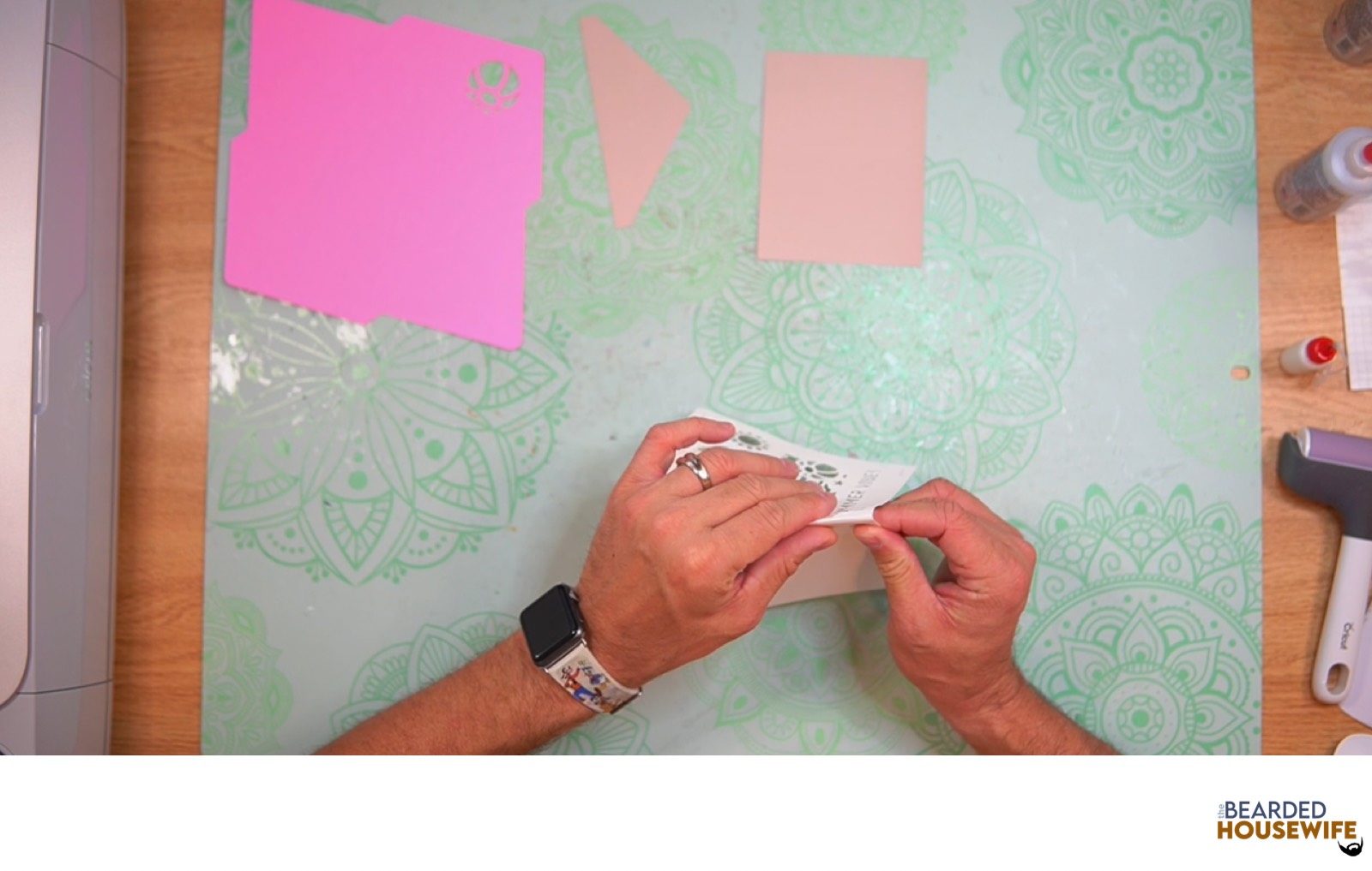 fold the card base along the score line