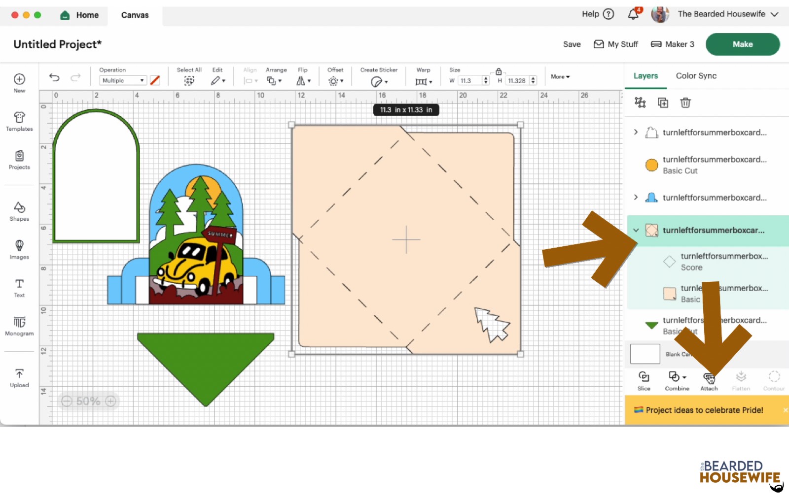 highlight the group and attach