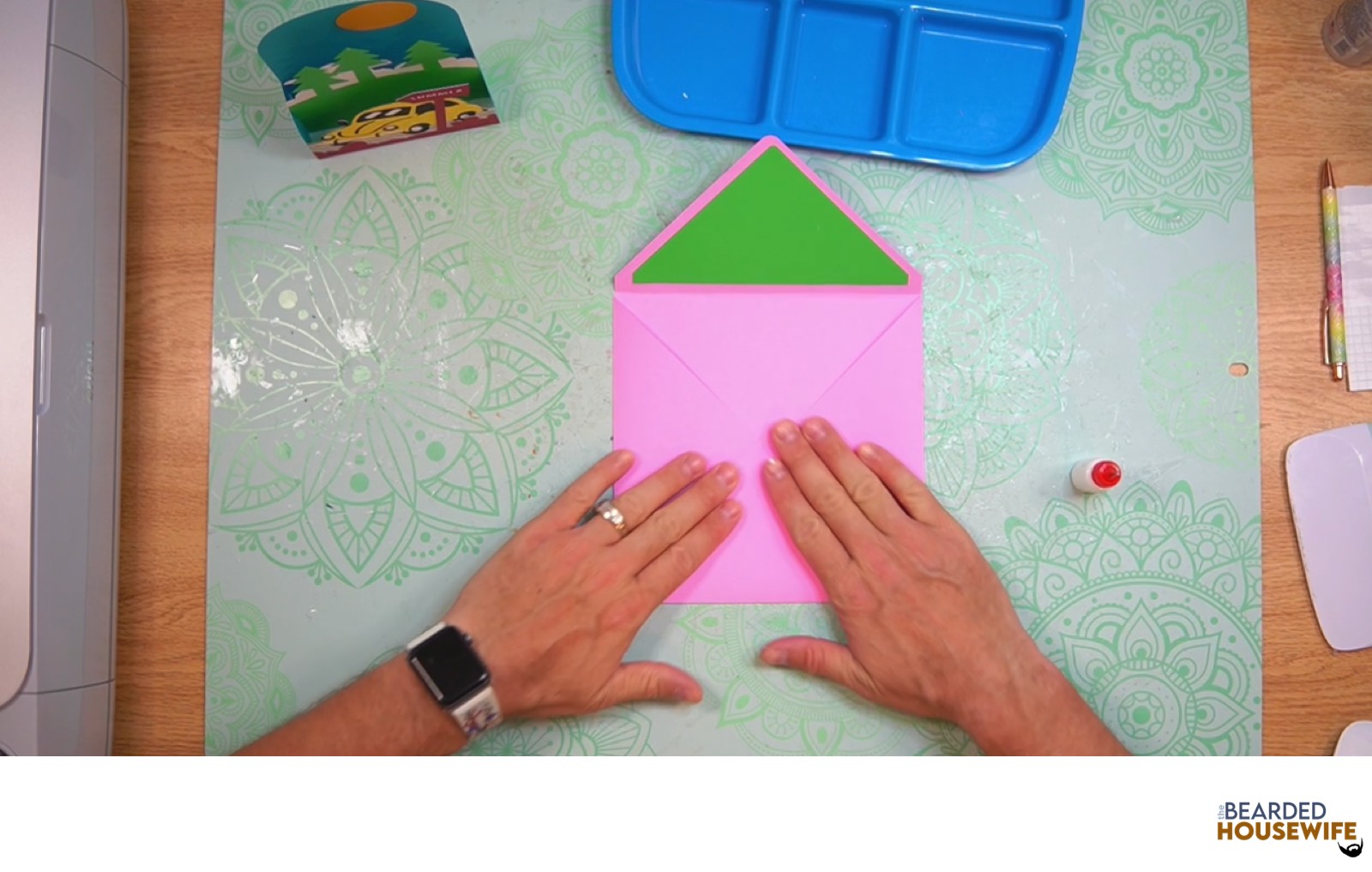 bring the bottom flap up to form the envelope