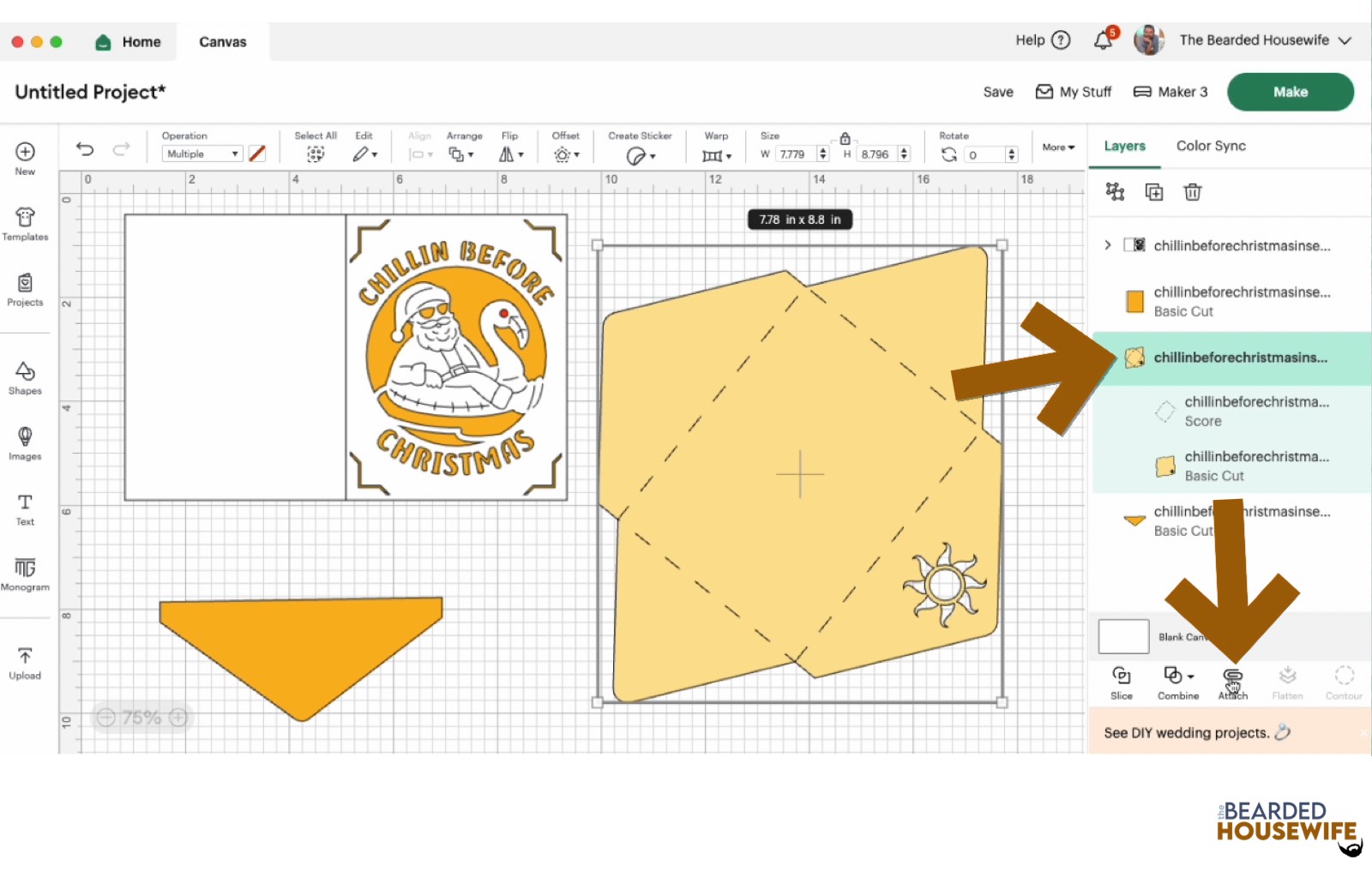 highlight the group and attach
