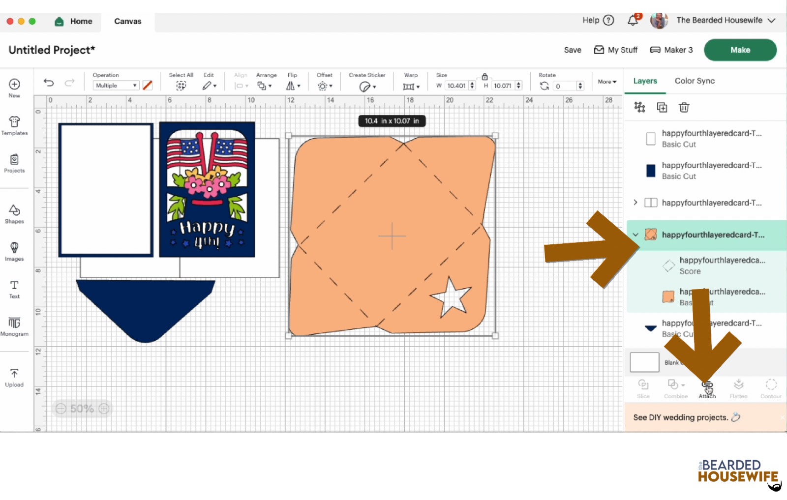 highlight the group and attach
