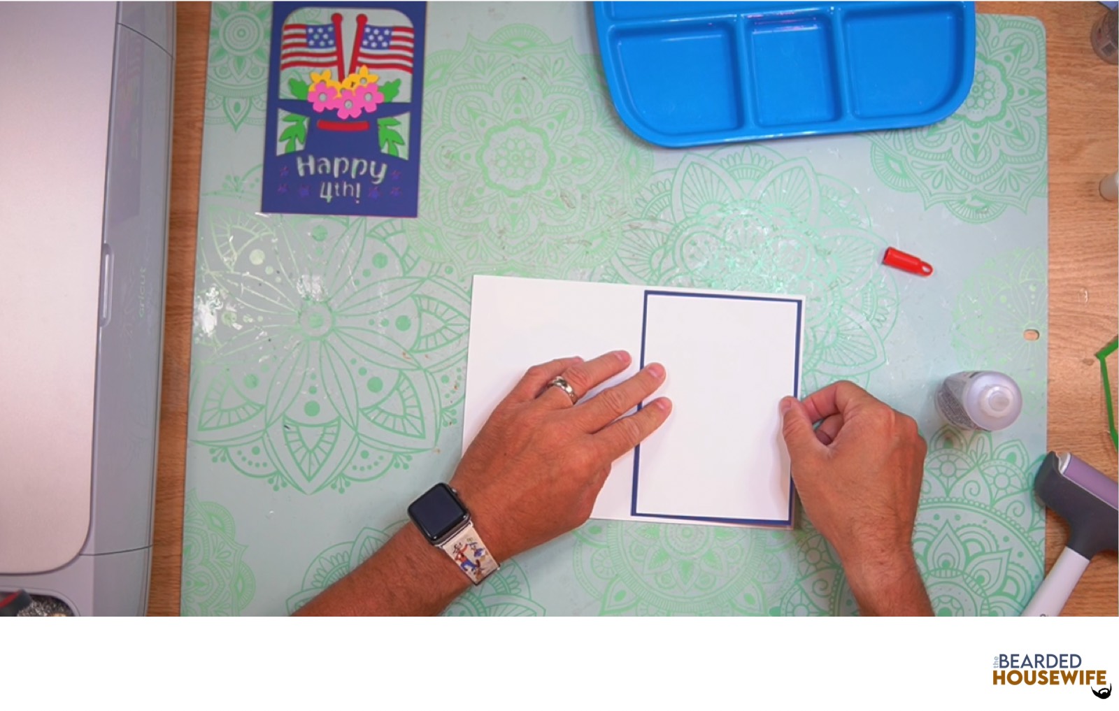 attach the messaging panel to the inside of the card base