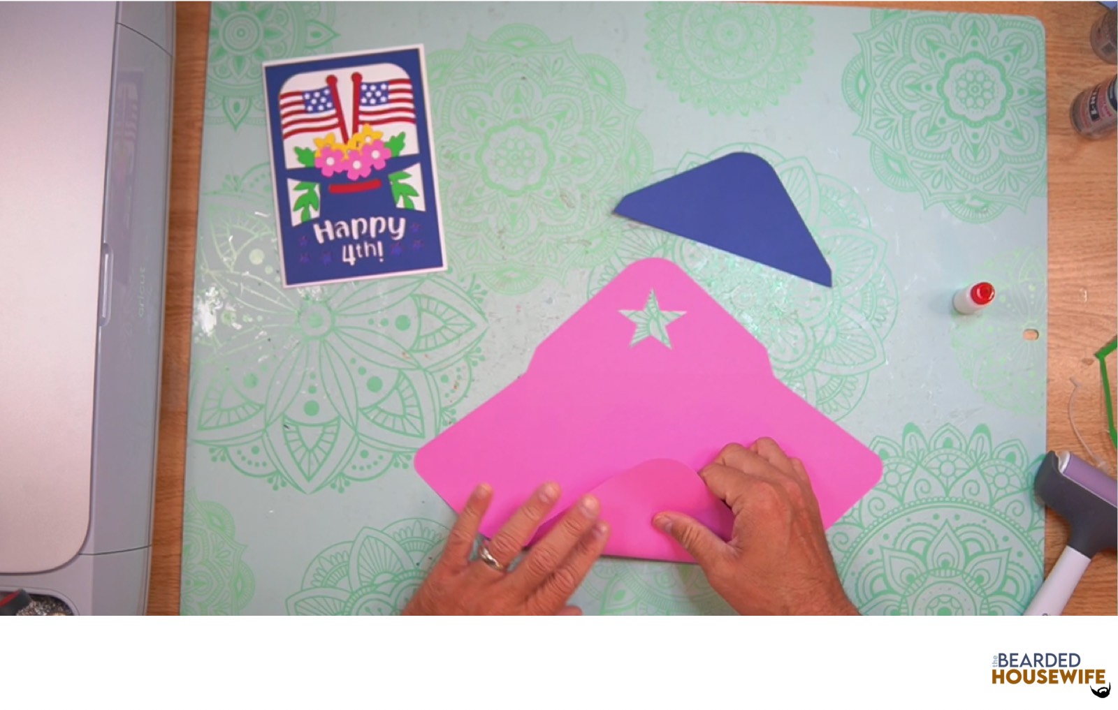 fold the envelope along the score lines