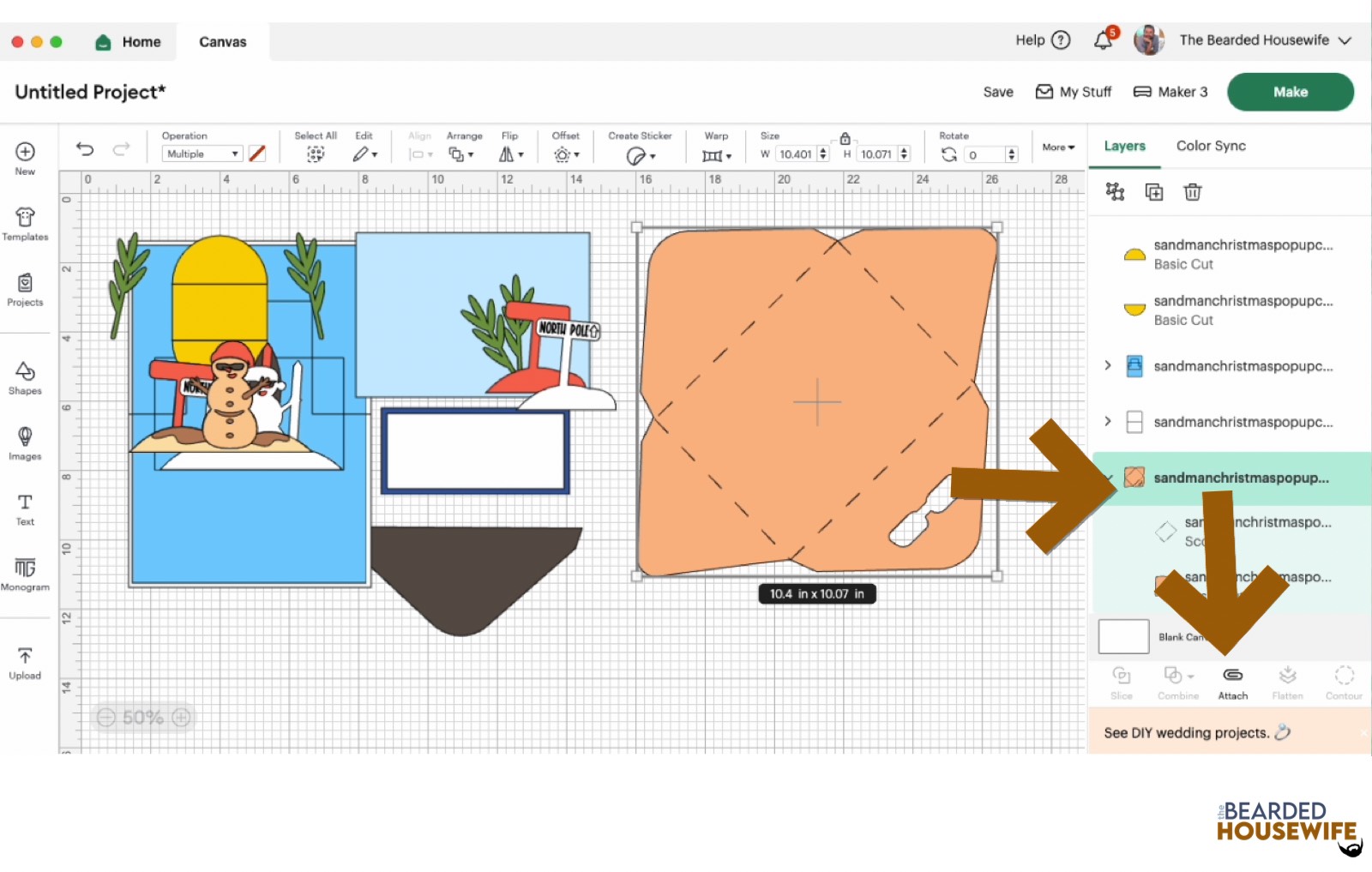 highlight the group and attach