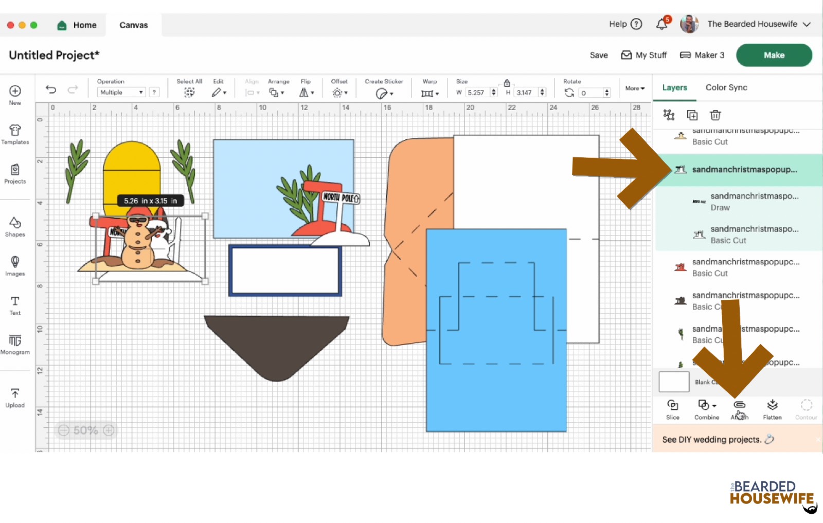 highlight the group and attach