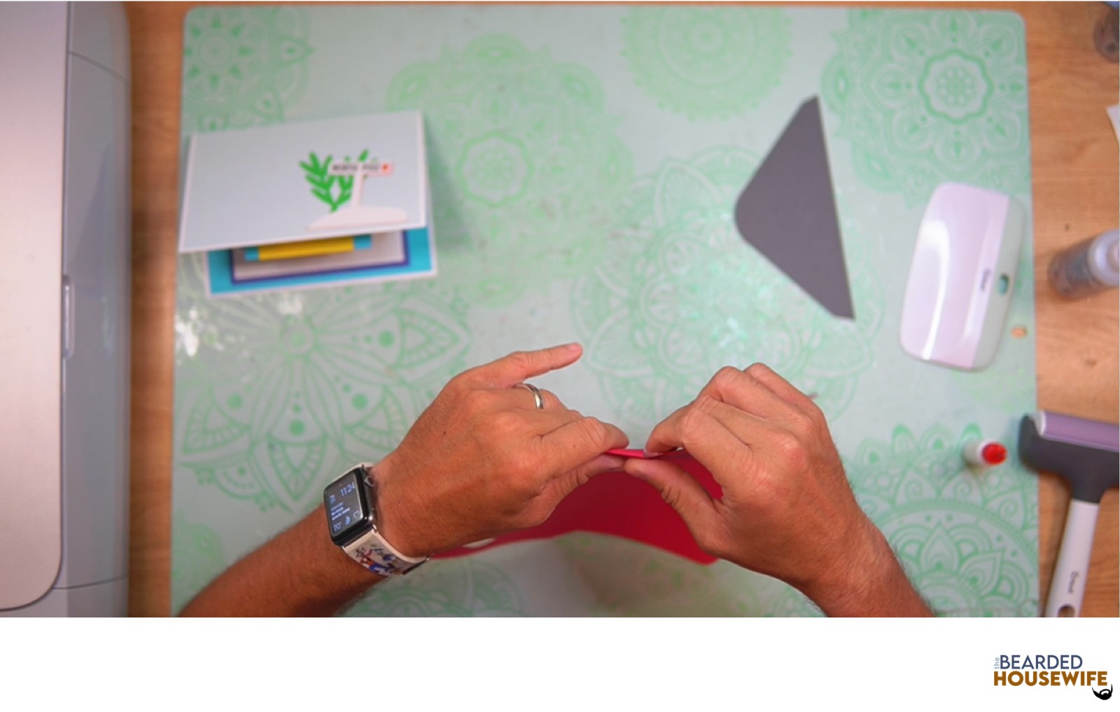 fold the envelope along the score lines