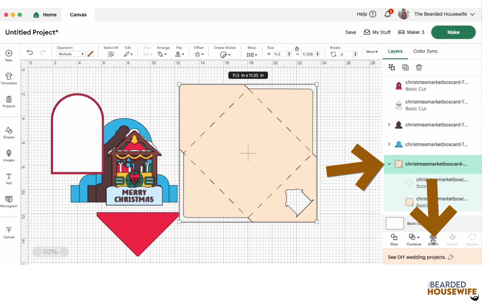 highlight the group and attach