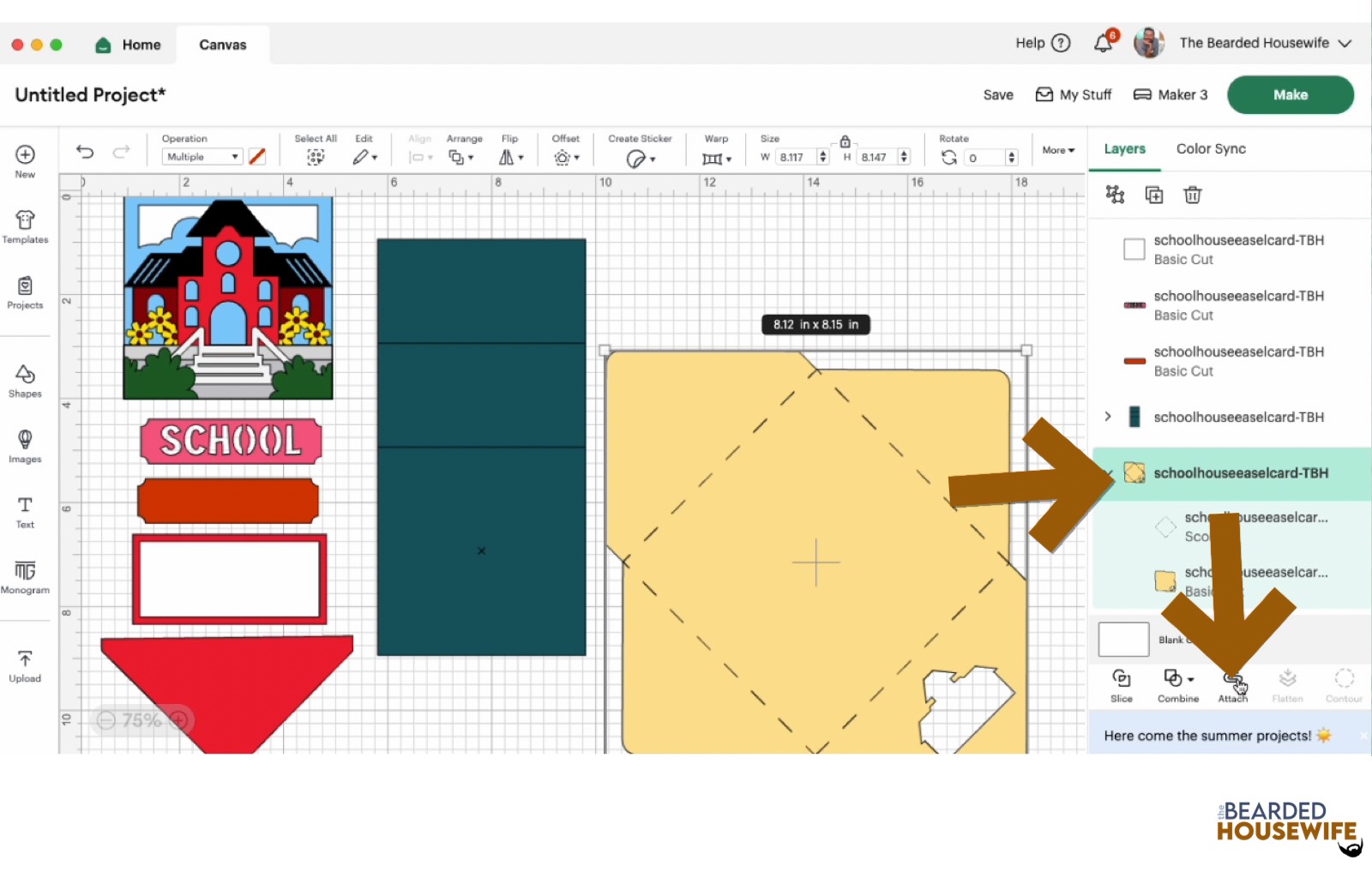 highlight the group and attach