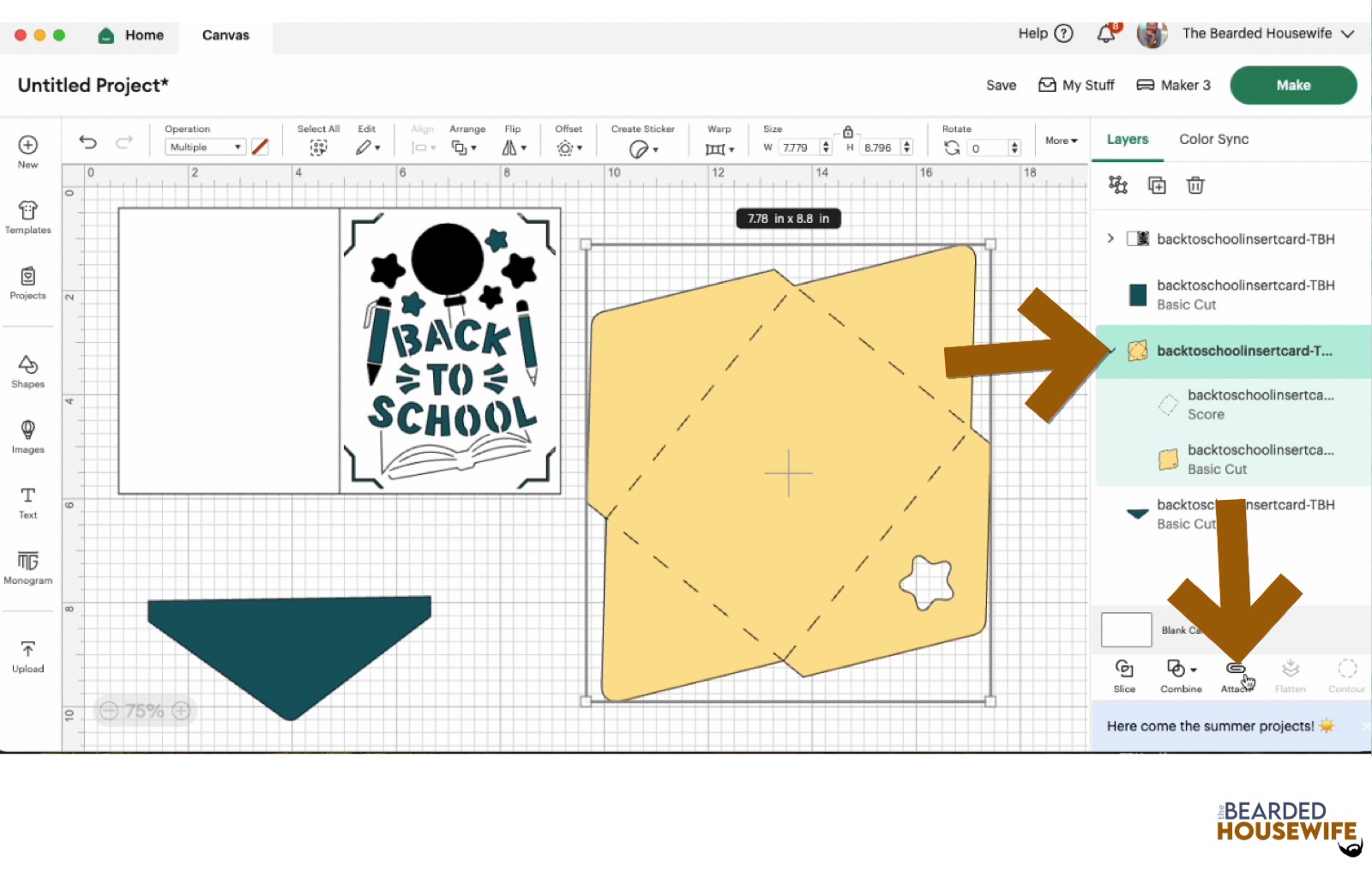 highlight the group and attach