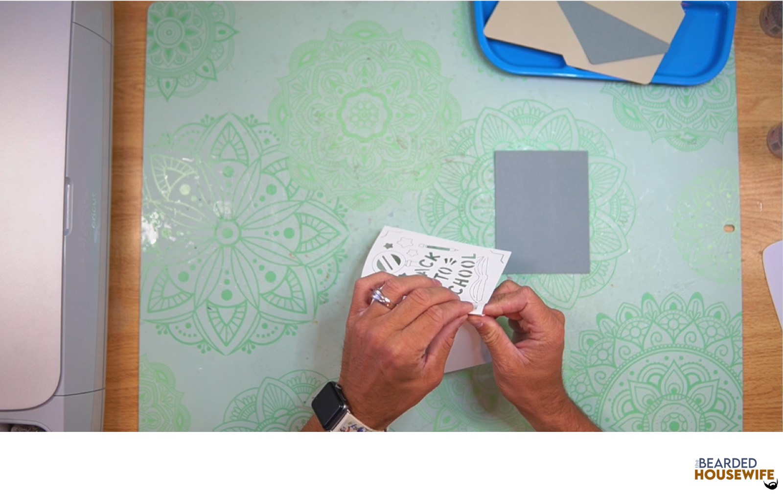 fold the card base along the score line