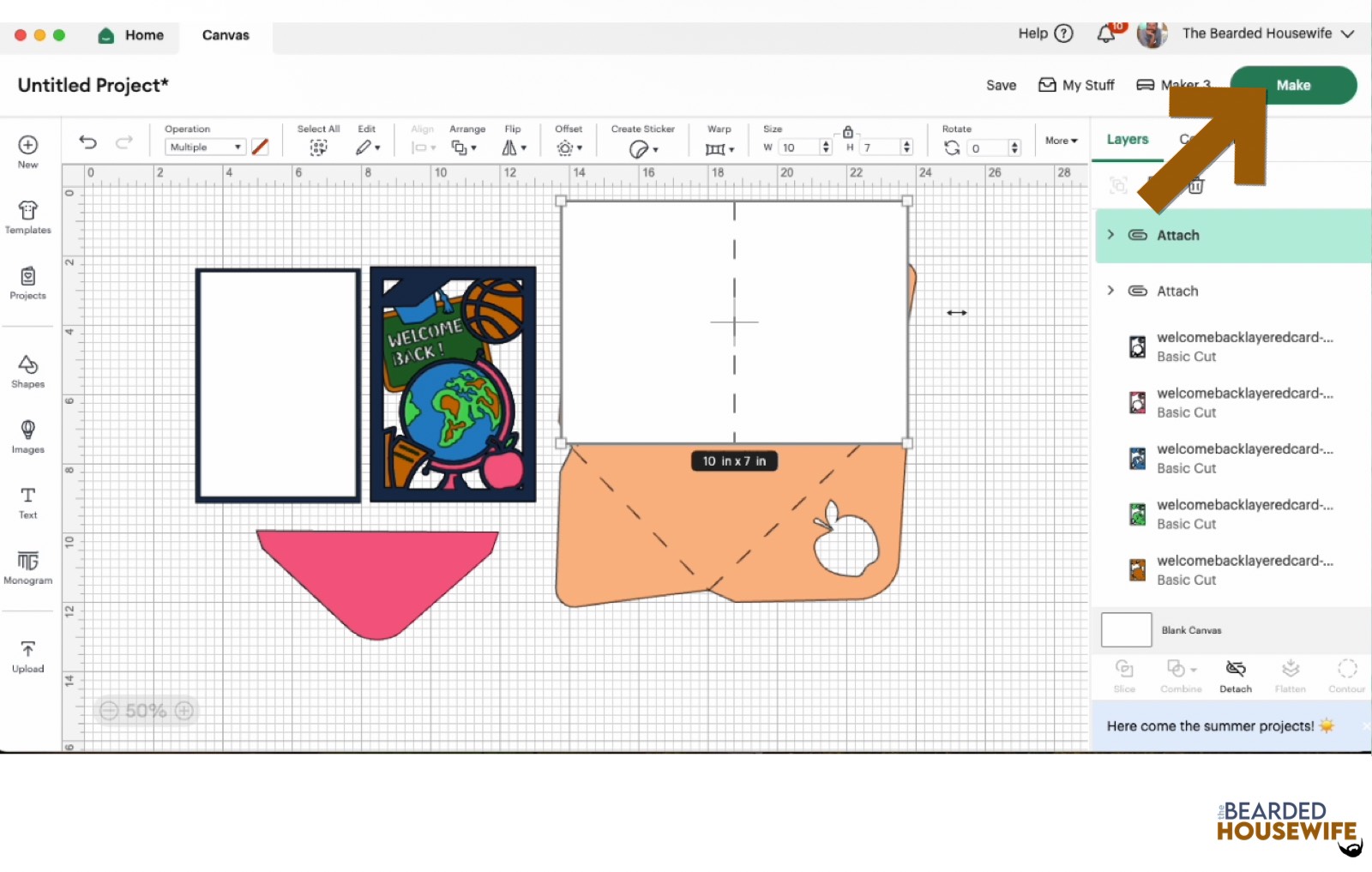 click the make button