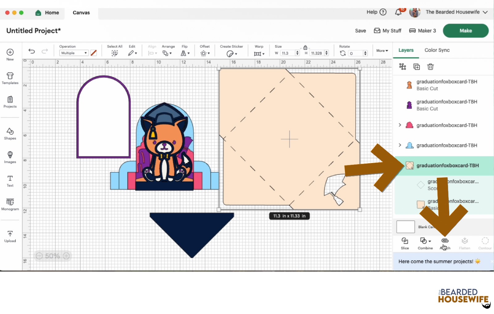 highlight the group and attach