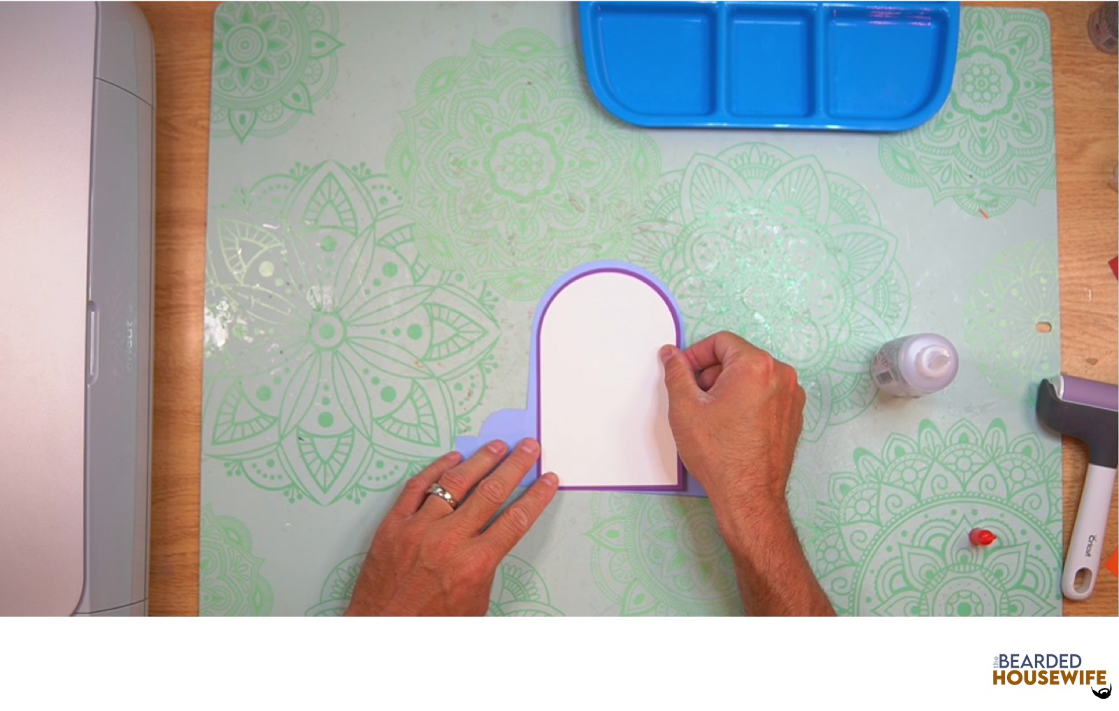 attach the messaging panel to the back of the card base