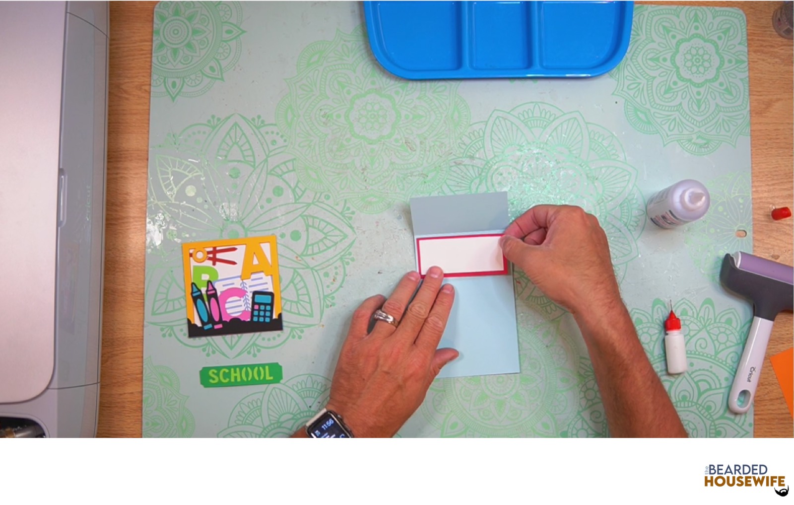 attach the messaging panel to the inside of the card base