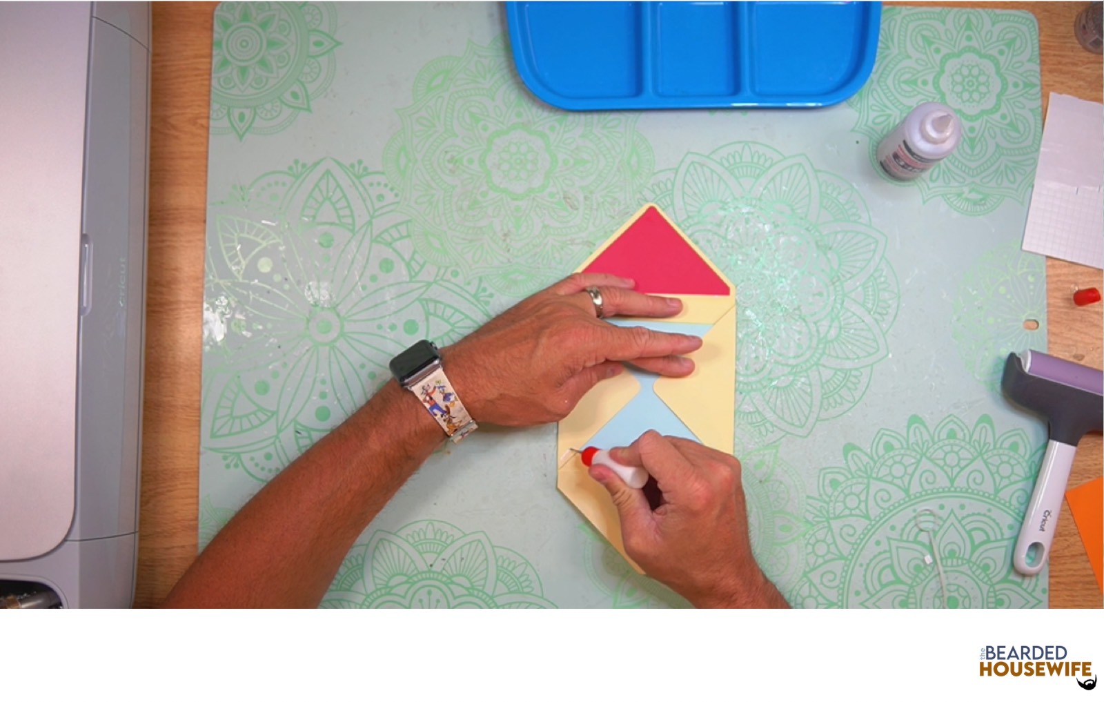 add glue to the bottom of the side flaps