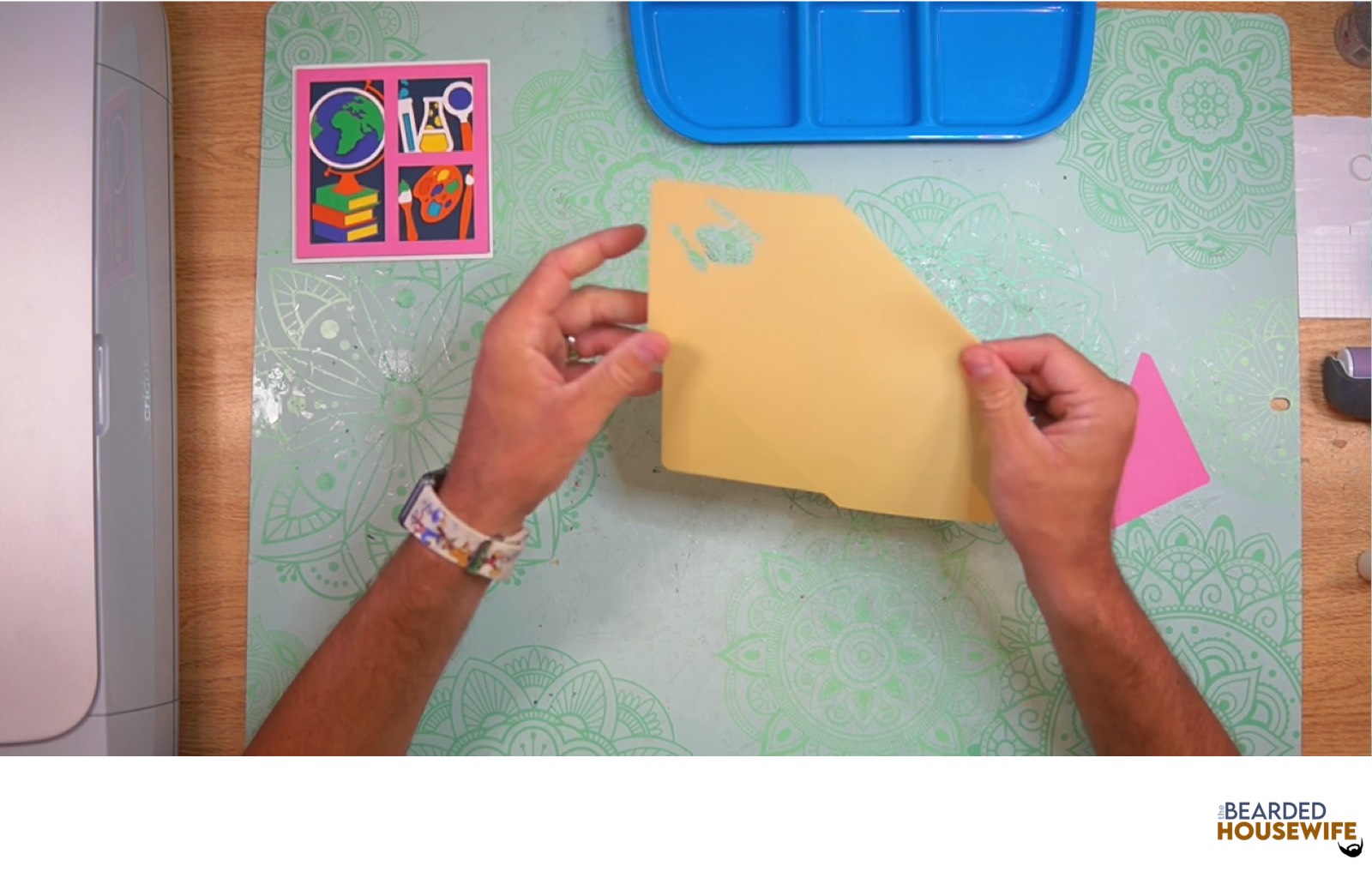 fold the envelope along the score lines