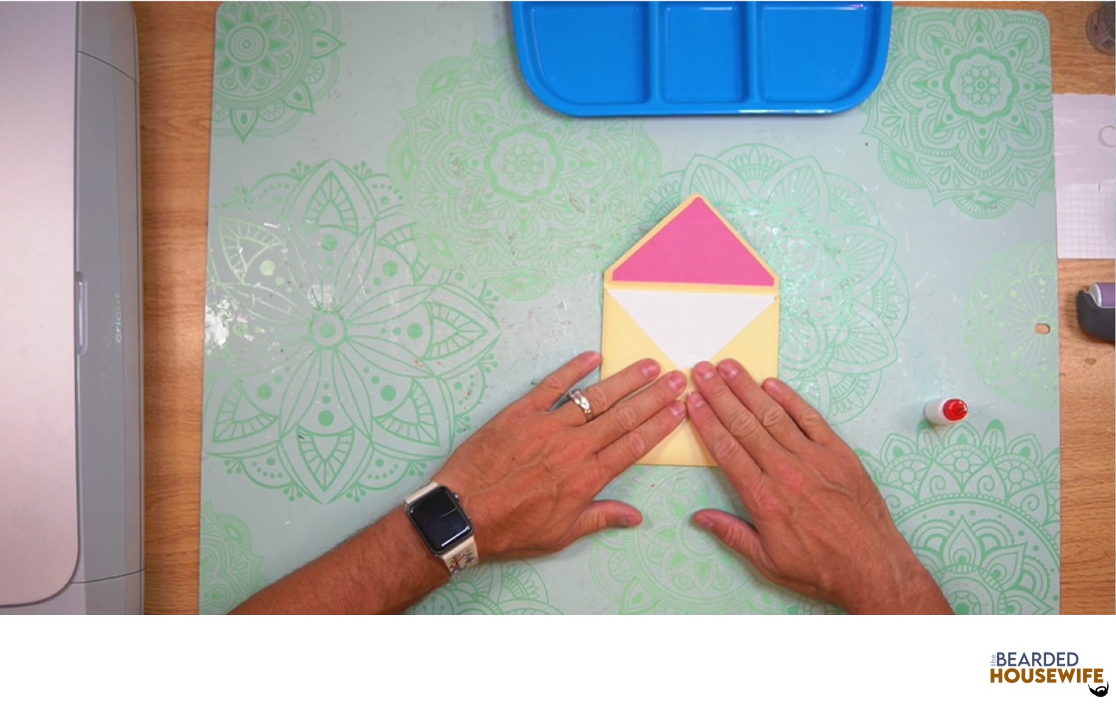 bring the bottom flap up to form the envelope