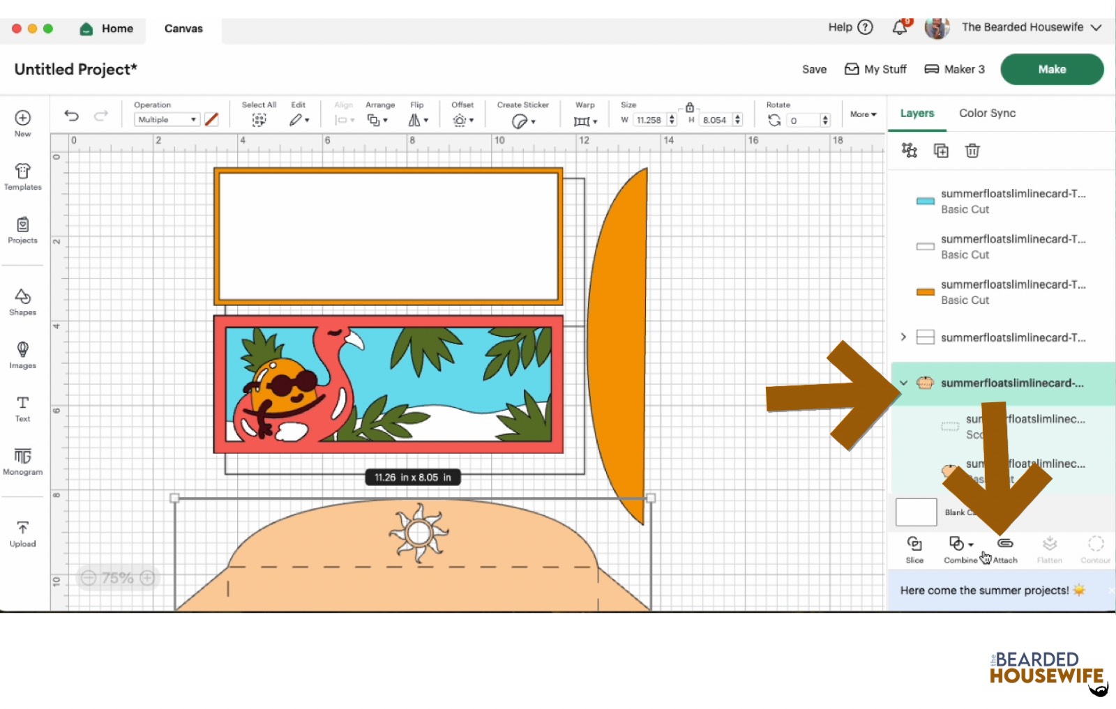 highlight the group and attach