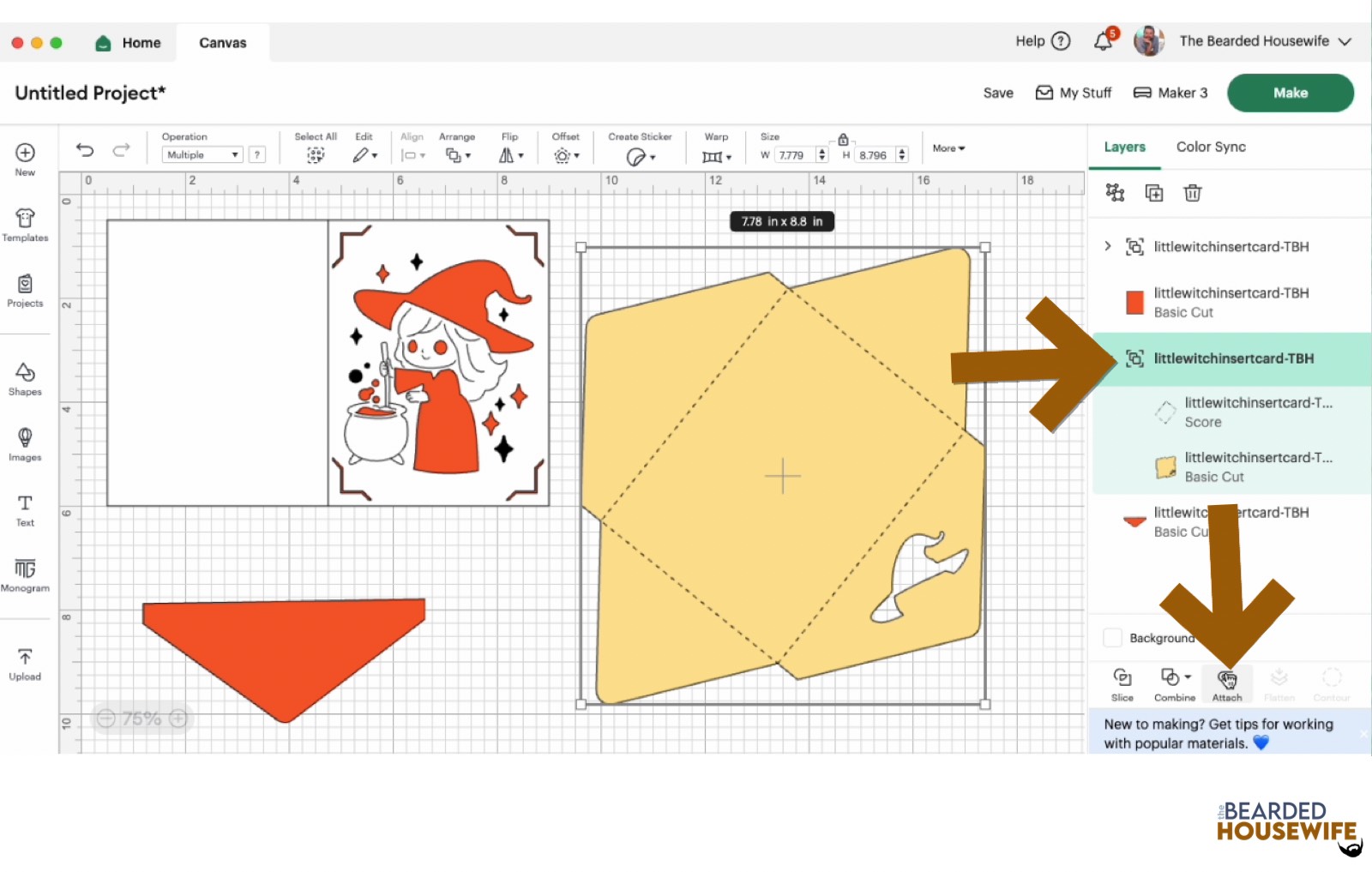 highlight the group and attach