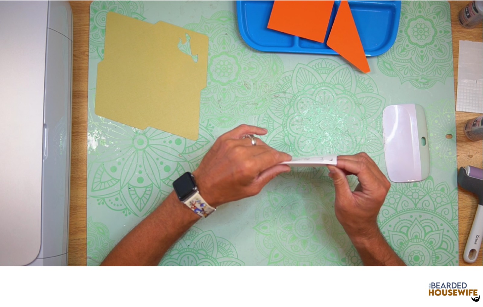 fold the card along the score line