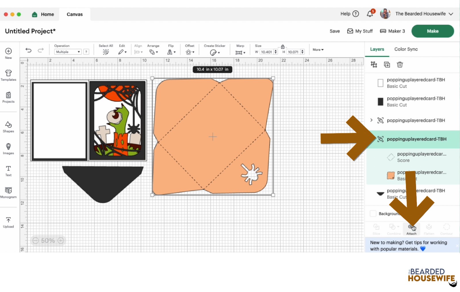 highlight the group and attach