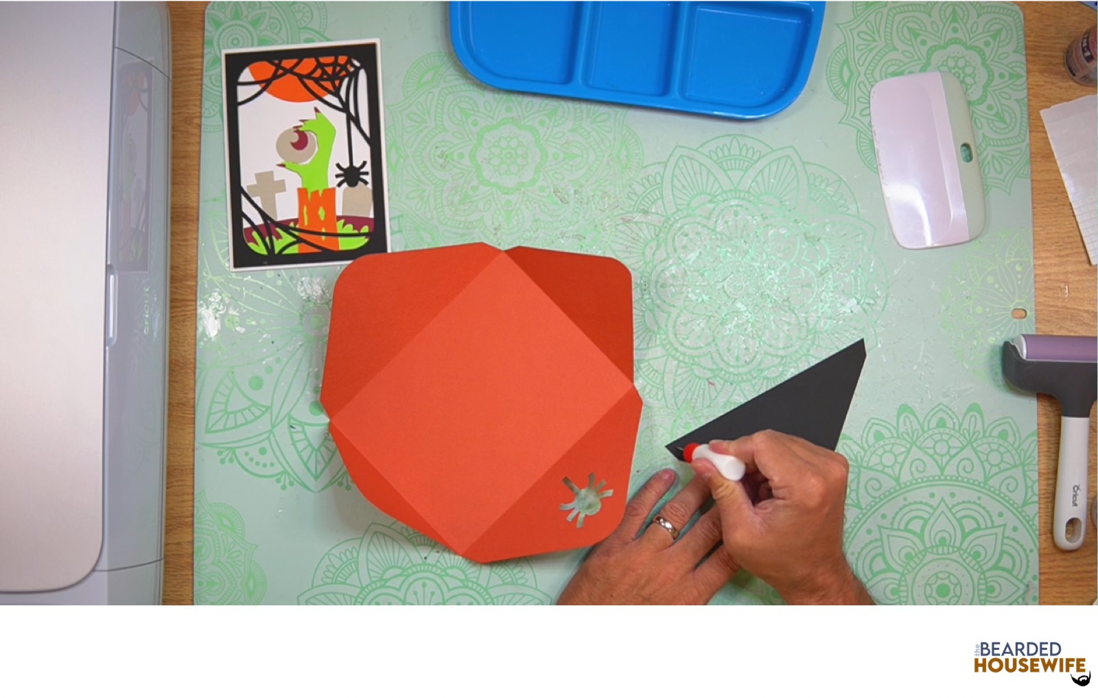 add glue along the outer edge of the inlay