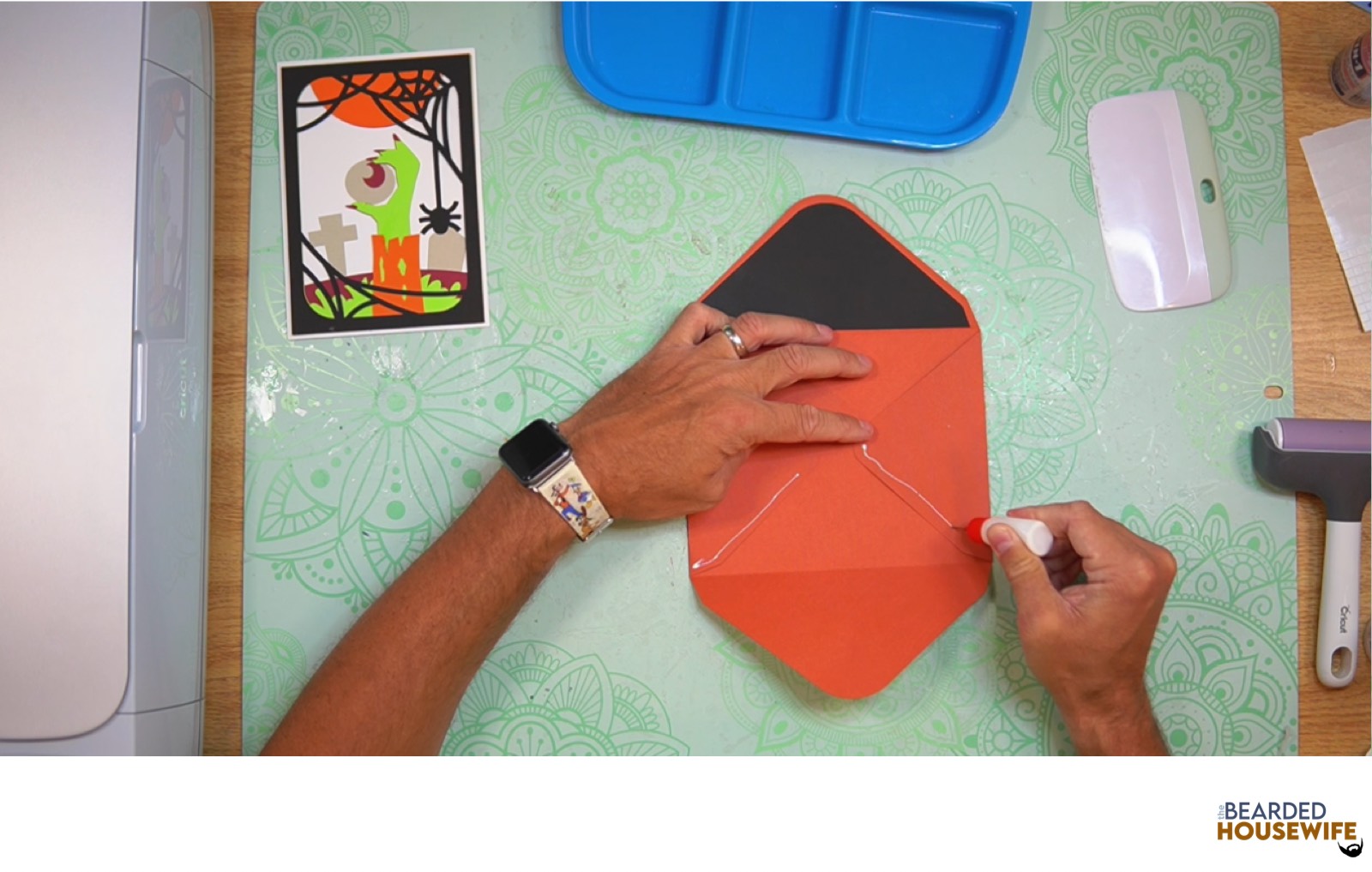 add glue to the bottom of the side flaps