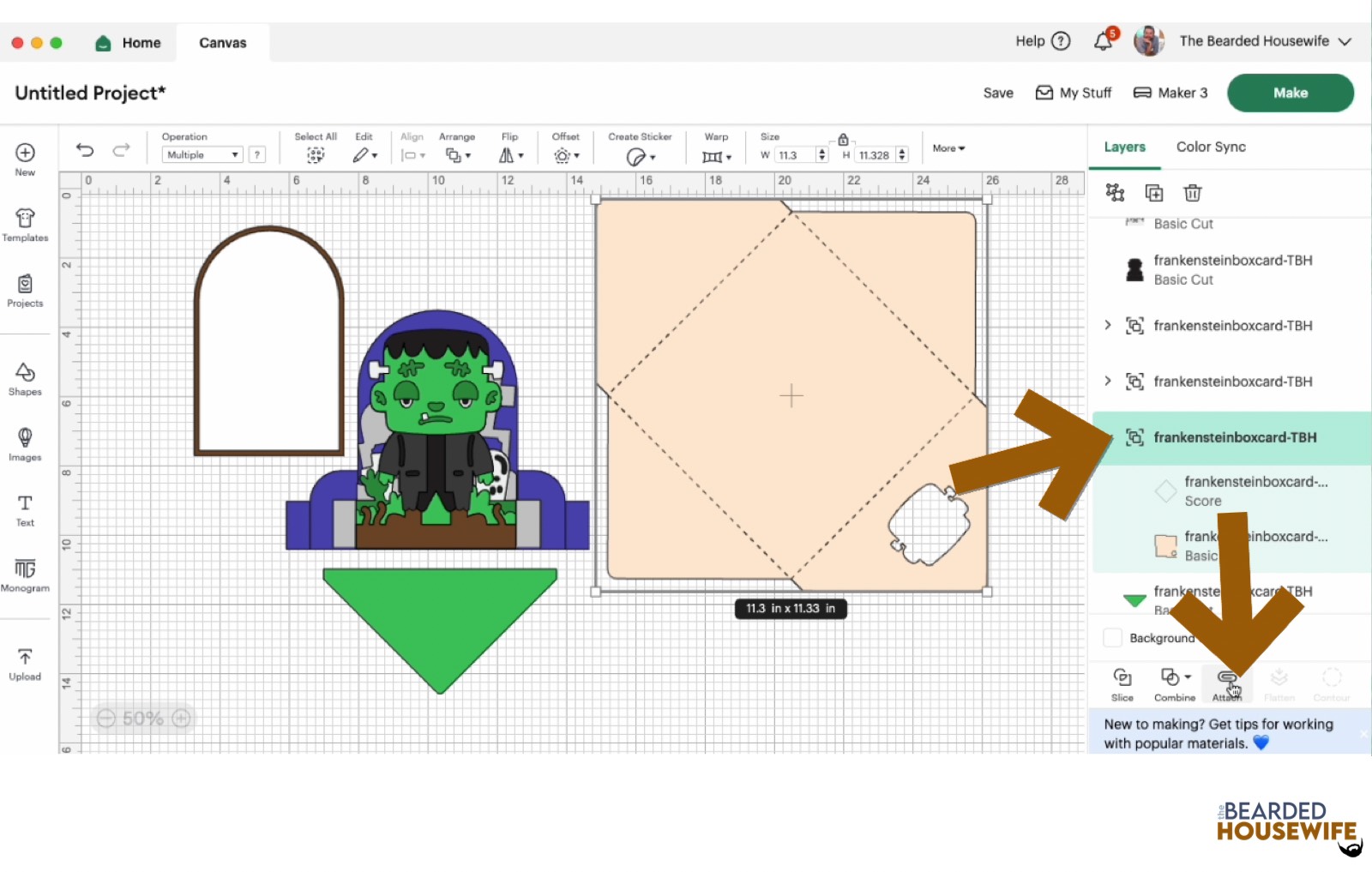 highlight the group and attach