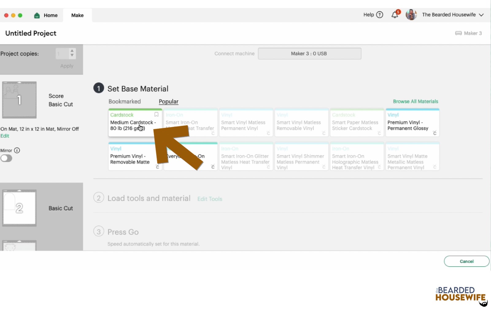 make your material selection