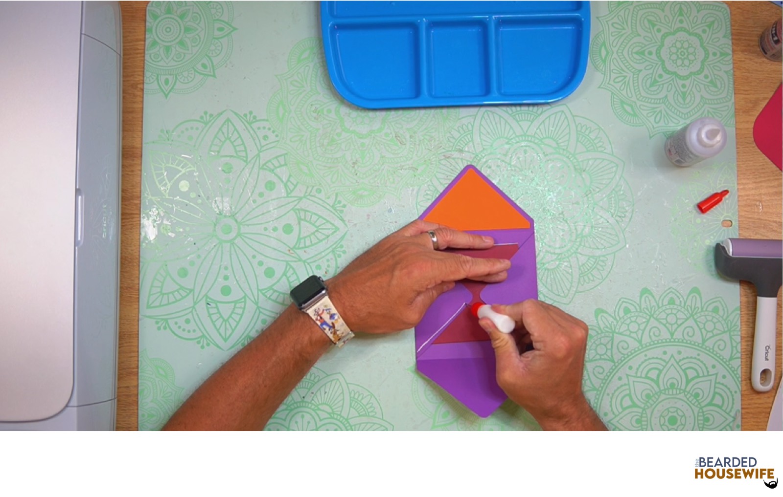 add glue to the bottom of the side flaps