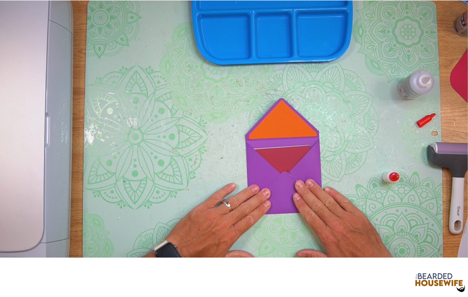 bring the bottom flap up to form the envelope