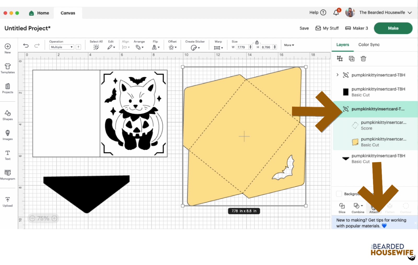 highlight the group and attach