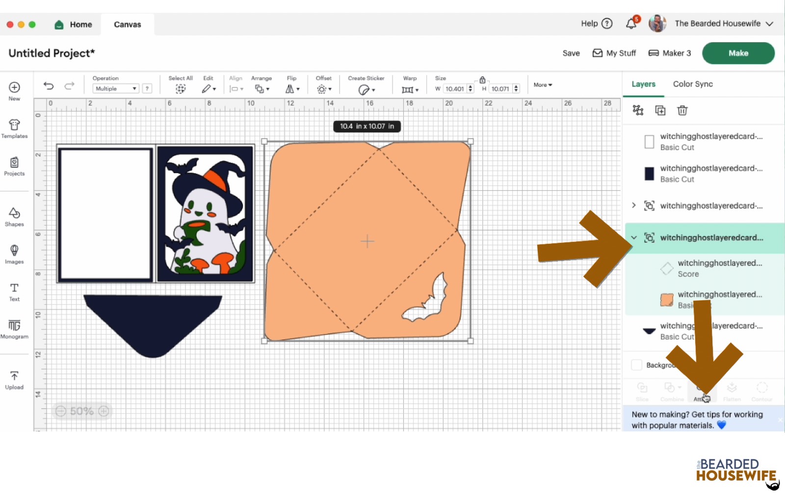 highlight the group and attach