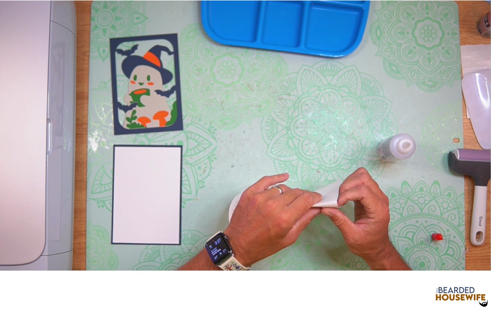 fold the card along the score line