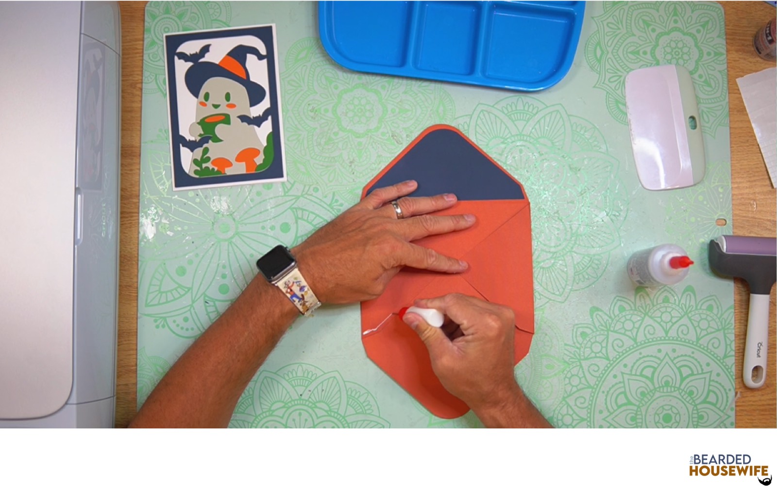 add glue to the bottom of the side flaps