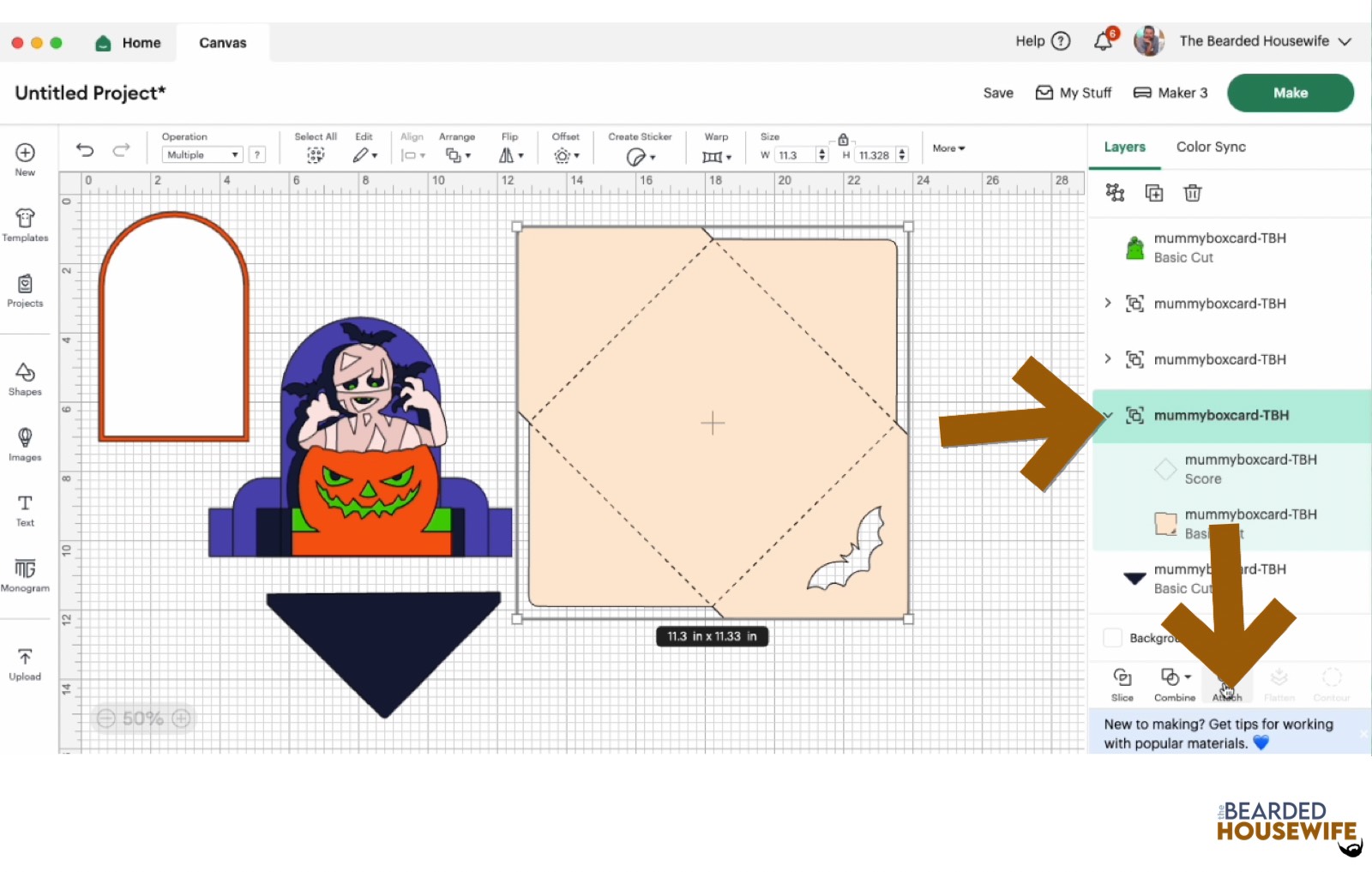 highlight the group and attach