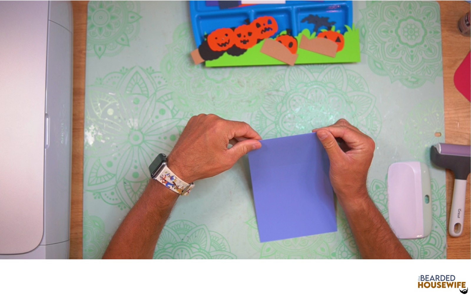 fold the card base along the score lines