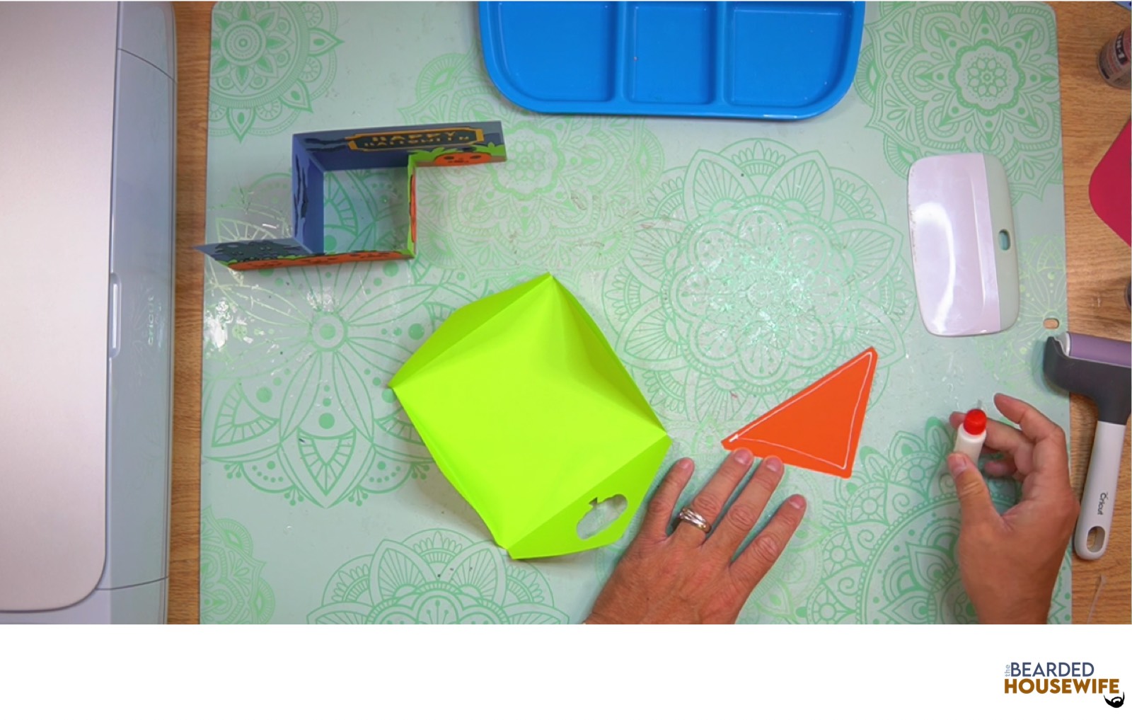 add glue along the outer edge of the inlay